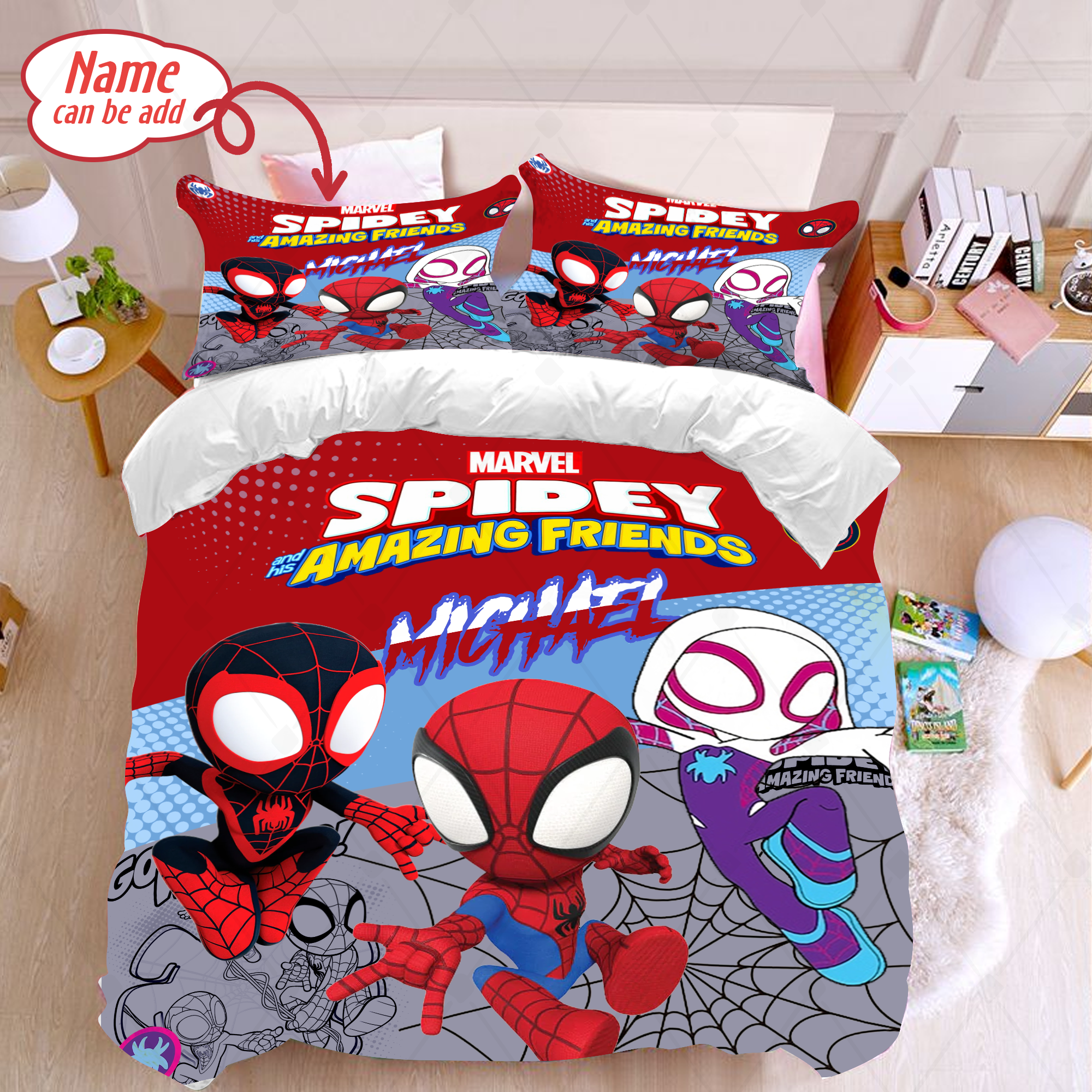 Personalized Spidey And His Amazing Friends Duvet Cover And Pillowcase Spidey And His Amazing Friends Bedding Set Kids Bedding